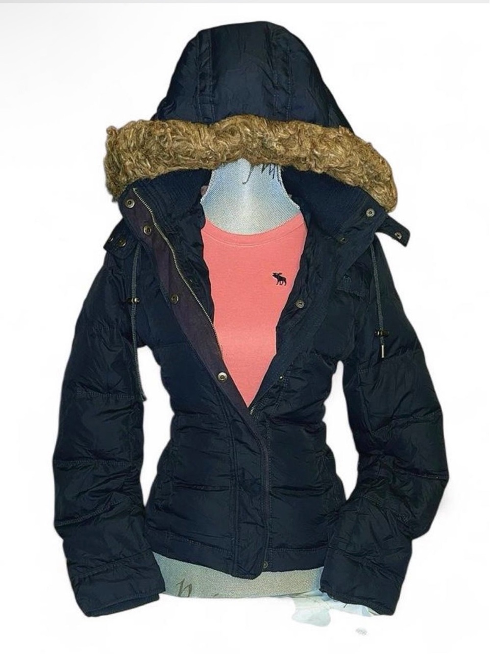 GRAIL Y2K Twilight Bella Swan Abercrombie & Fitch Fur Trim Puffer Jacket